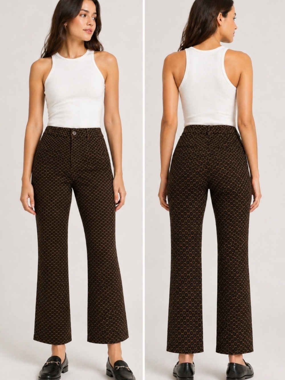 Urban Outfitters Cotton Stretch High Rise Medallion Print Ankle Pants